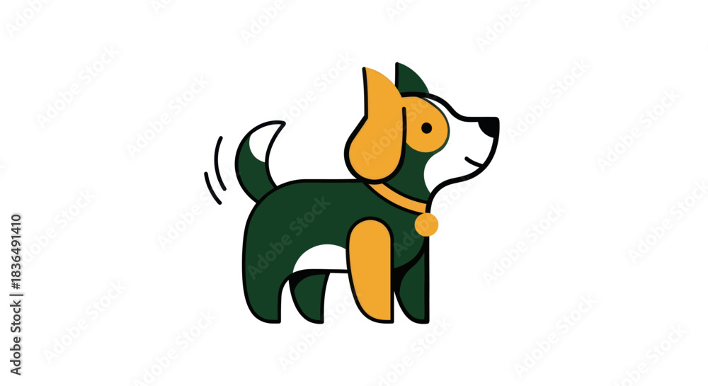 Fototapeta premium Cartoon dog illustration on white background for various design purposes