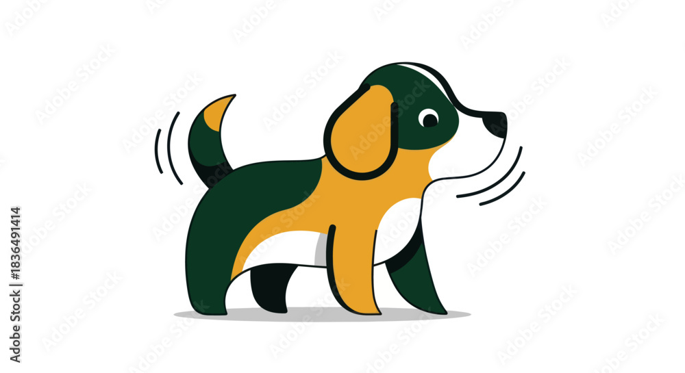 Fototapeta premium Cartoon dog illustration isolated on white background for various uses