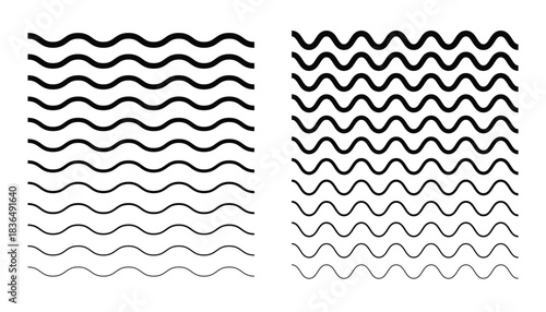  Wavy and Zigzag Line Set – Abstract Wave Borders, Geometric Curves, and Decorative Vector illustration