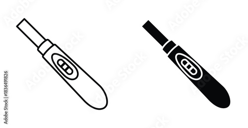 Pregnancy test icon. Line with editable stroke and flat for Web