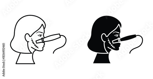 Scar removal icon set. Scar removal vector symbol in black filled and outlined style.