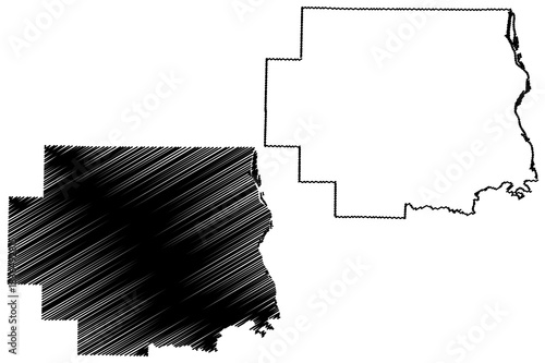 Lincoln County, Missouri (U.S. county, United States of America, USA, U.S., US) map vector illustration, scribble sketch Lincoln map