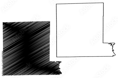 Livingston County, Missouri (U.S. county, United States of America, USA, U.S., US) map vector illustration, scribble sketch Livingston map