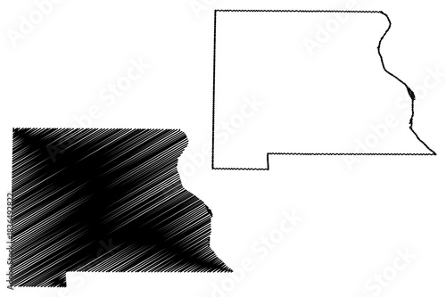 Marion County, Missouri (U.S. county, United States of America, USA, U.S., US) map vector illustration, scribble sketch Marion map