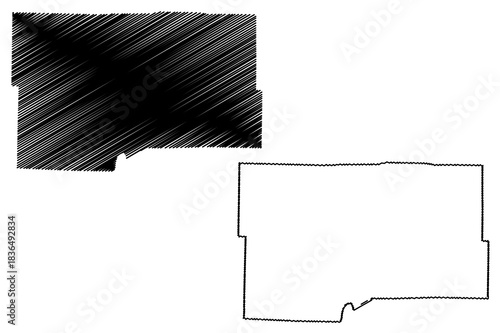 Maries County, Missouri (U.S. county, United States of America, USA, U.S., US) map vector illustration, scribble sketch Maries map