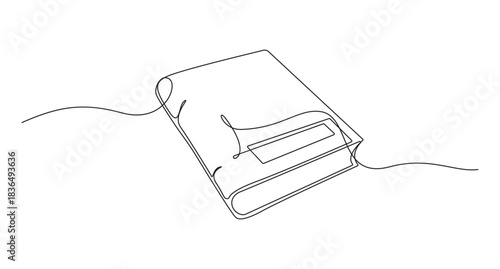 Book Continuous one line art drawing back to school concept,1