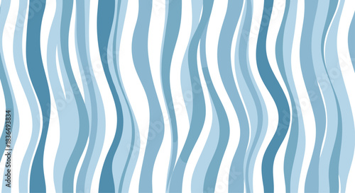 Abstract background with vertical wavy lines in various shades of blue, creating a sense of movement and fluidity like water currents.
