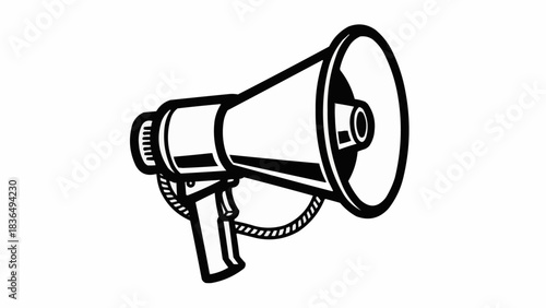 Vintage Megaphone Illustration with a Retro Style.