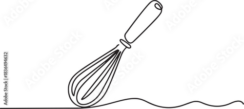 Beater Continuous Line Icon, Continuous one line whisk. Stock vector illustration, Continuous one line drawing whisk. Stock vector illustration. one line Icon drawing