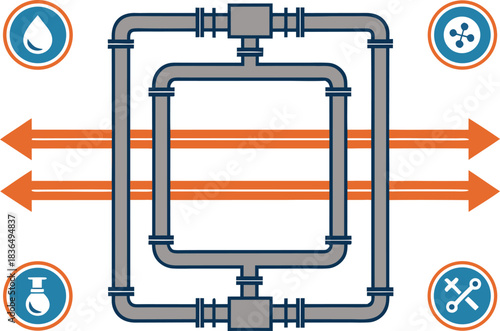Infographics Pipeline Diagram Design. Linear Pipeline Infographic Illustration. Modern Pipeline Infographic Layout. Business Pipeline Infographics Template. Workflow Pipeline Infographic Design