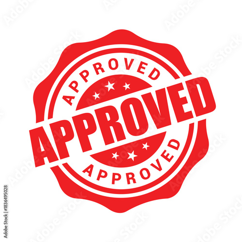 Approved rubber stamp seal badge vector