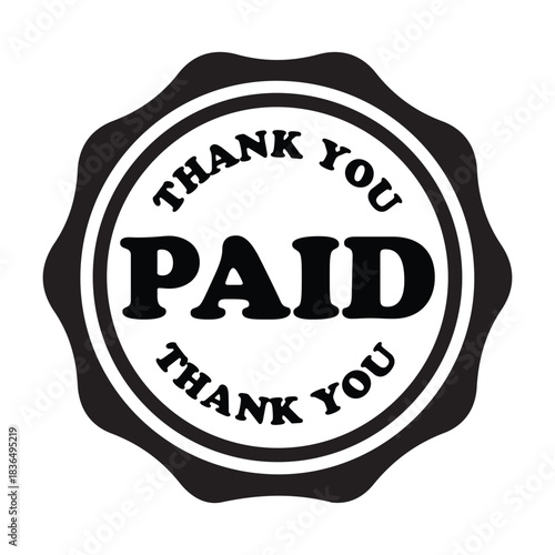 Thank you paid rubber stamp seal