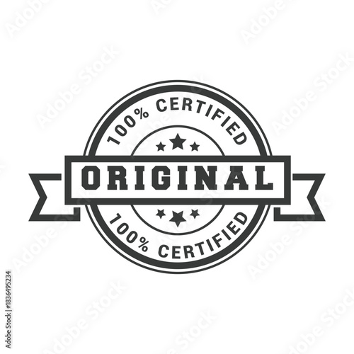 Original Certified Label Rubber Stamp Seal