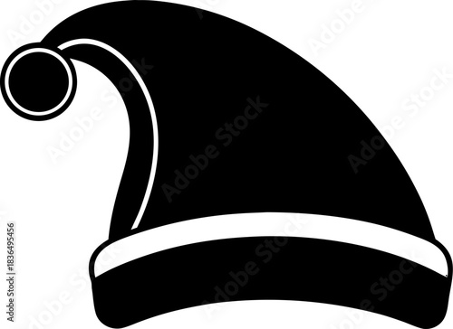 Festive Silhouette of a Classic Christmas Hat Symbolizing Holiday Cheer and Winter Celebrations with its Timeless Design