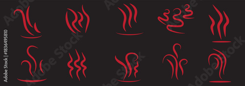 Smoke steam icon vector set. abstract Smoke steam icon on white background.