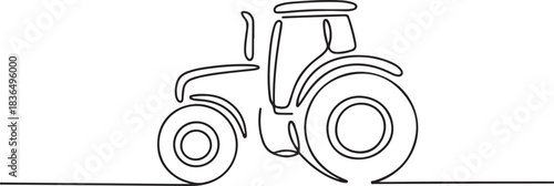 Tractor One line drawing. one line Icon drawing