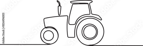Tractor One line drawing. one line Icon drawing