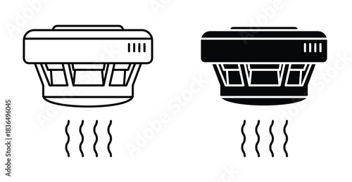 Smoke detector icon graphic design. Vector icon illustrations