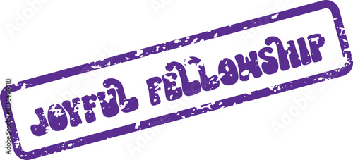 Rustic purple grunge stamp with Joyful Fellowship for community and social gatherings