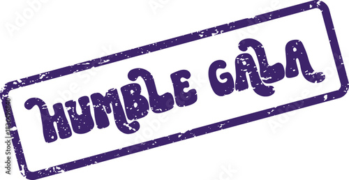 Authentic textured purple stamp with Humble Gala text for special event invitations