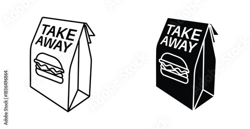 Take away food icon graphic design. Vector icon illustrations