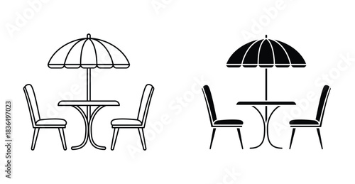 Terrace cafe icon graphic design. Vector icon illustrations