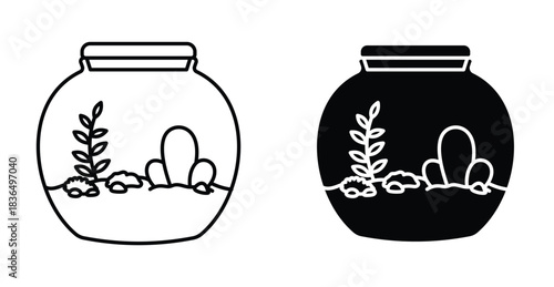Terrarium icon graphic design. Vector icon illustrations