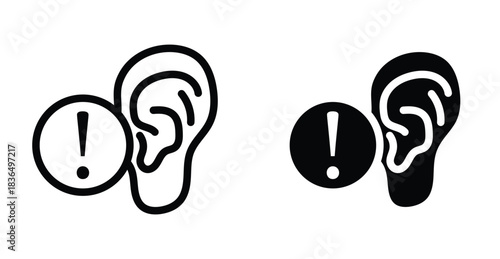 Tinnitus awareness icon graphic design. Vector icon illustrations