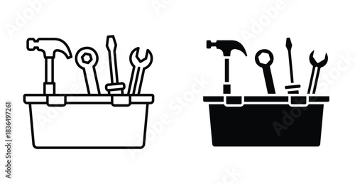 Toolbox icon graphic design. Vector icon illustrations
