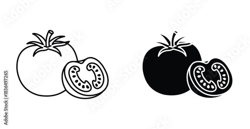 Tomato icon graphic design. Vector icon illustrations
