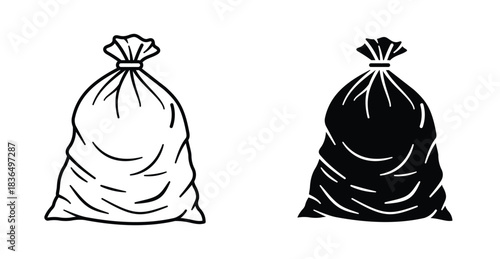 Trash bag icon graphic design. Vector icon illustrations