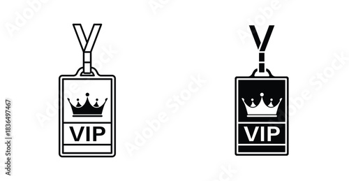 VIP neck tag icon graphic design. Vector icon illustrations