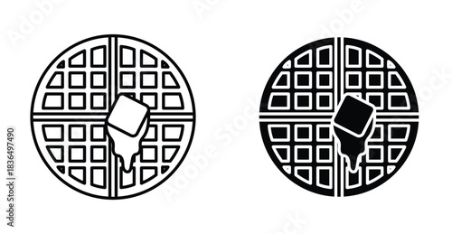 Waffle icon graphic design. Vector icon illustrations