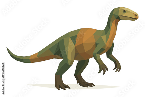 Low poly dinosaur art: geometric design of prehistoric creature