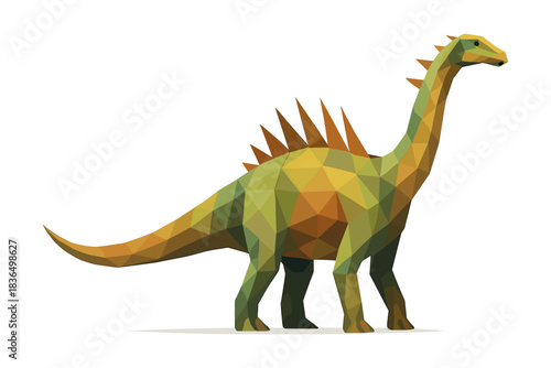 Polygonal dinosaur design with geometric shapes for modern graphic projects