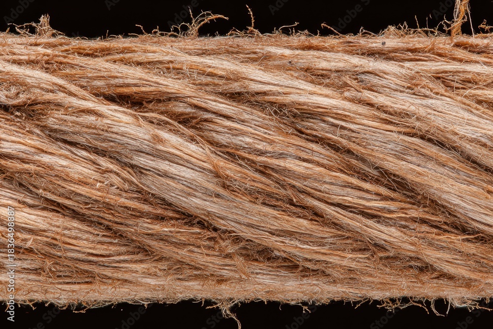 Fototapeta premium Closeup Natural Twisted Rope Fibers — Rustic Brown Texture Background