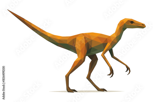 Low poly dinosaur art: geometric design of prehistoric creature with triangular forms