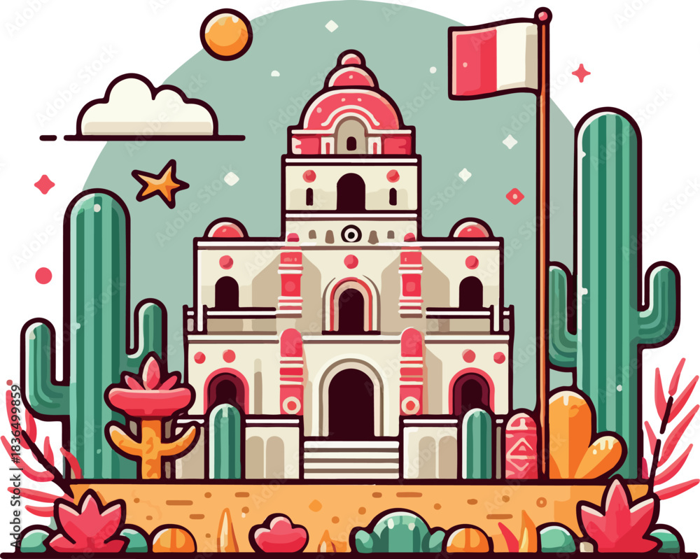 Fototapeta premium Yucatan clipart logo vector white background .