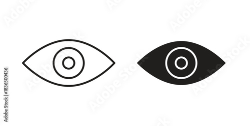 Show icon in line design and solid black and white colors for designs