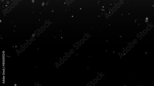 snowflakes falling transparent background snowfall loop animation with alpha channel