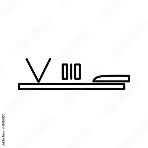 Minimalist outline word 'void' on a baseline, abstract design