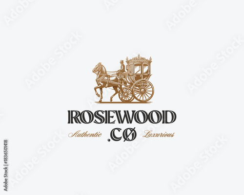 vintage classic horse carriage logo