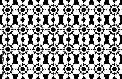 set of black silhouettes of men black and white seamless pattern background flower .