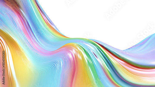 Photorealistic Rainbow Pattern Isolated on Clean White Background for Colorful Design, Creative Art, and Abstract Illustration