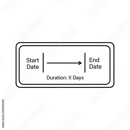 Start and End Date Duration Icon