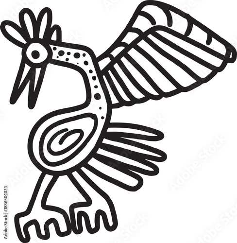 Abstract bird tattoo design