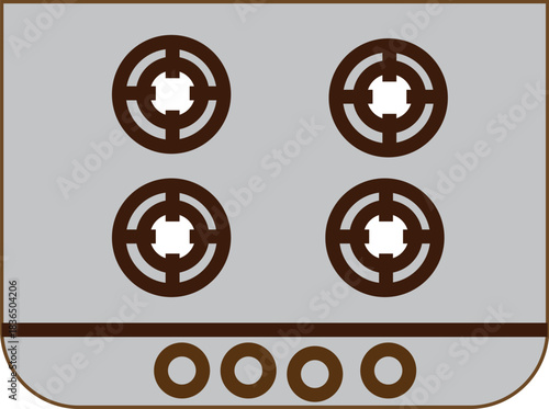vector illustration of a gas stove
