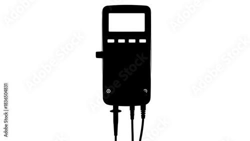 Single black multimeter tool silhouette, isolated on white background