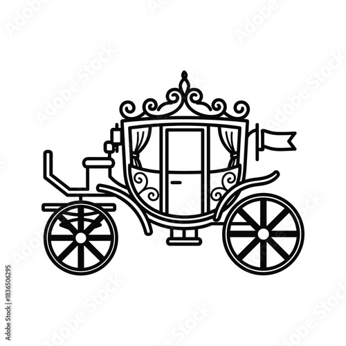 Ornate Royal Carriage Outline Icon