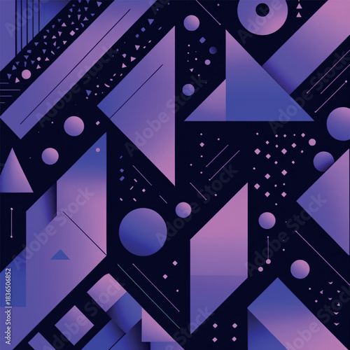 Symmetry in Violet: Artistic Shape Arrangement